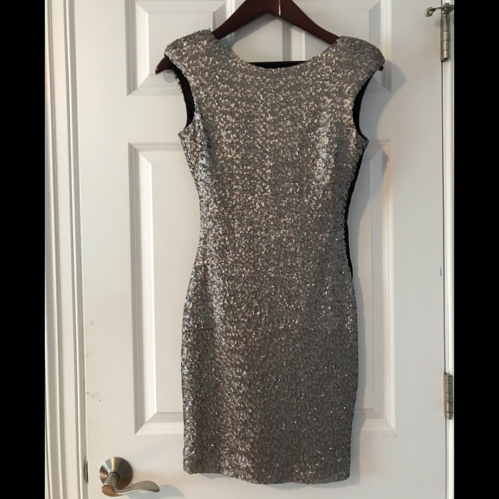 Zara women’s silver sequin dress size small